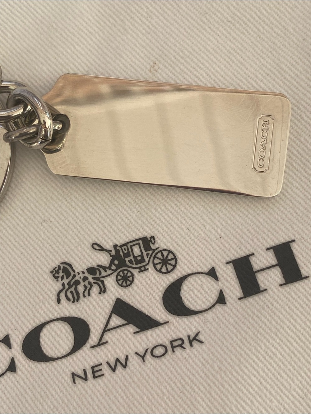 COACH Vintage Pave Swarovski Enamel Keychain FOB Purse Charm #8865 RARE - Picture 6 of 6